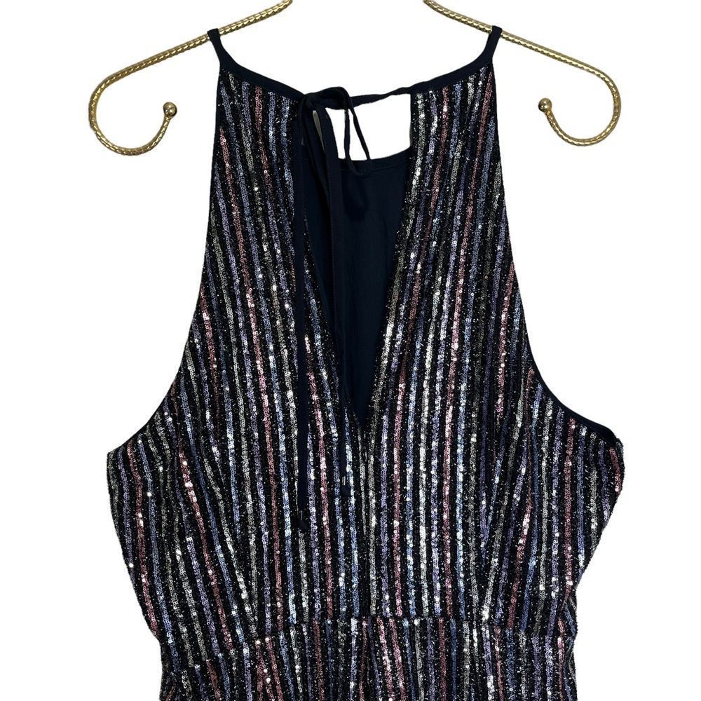NEW Maeve Anthropologie Disco Halter Sequined Jumpsuit - Picture 8 of 15